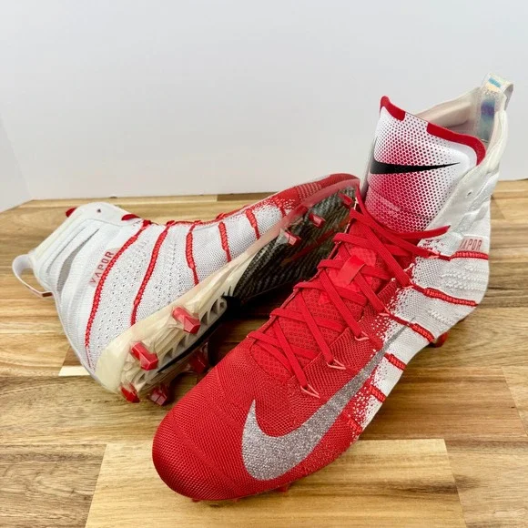 Nike Vapor Untouchable Pro 3 Football Cleats Red White High Top‎ Size 12